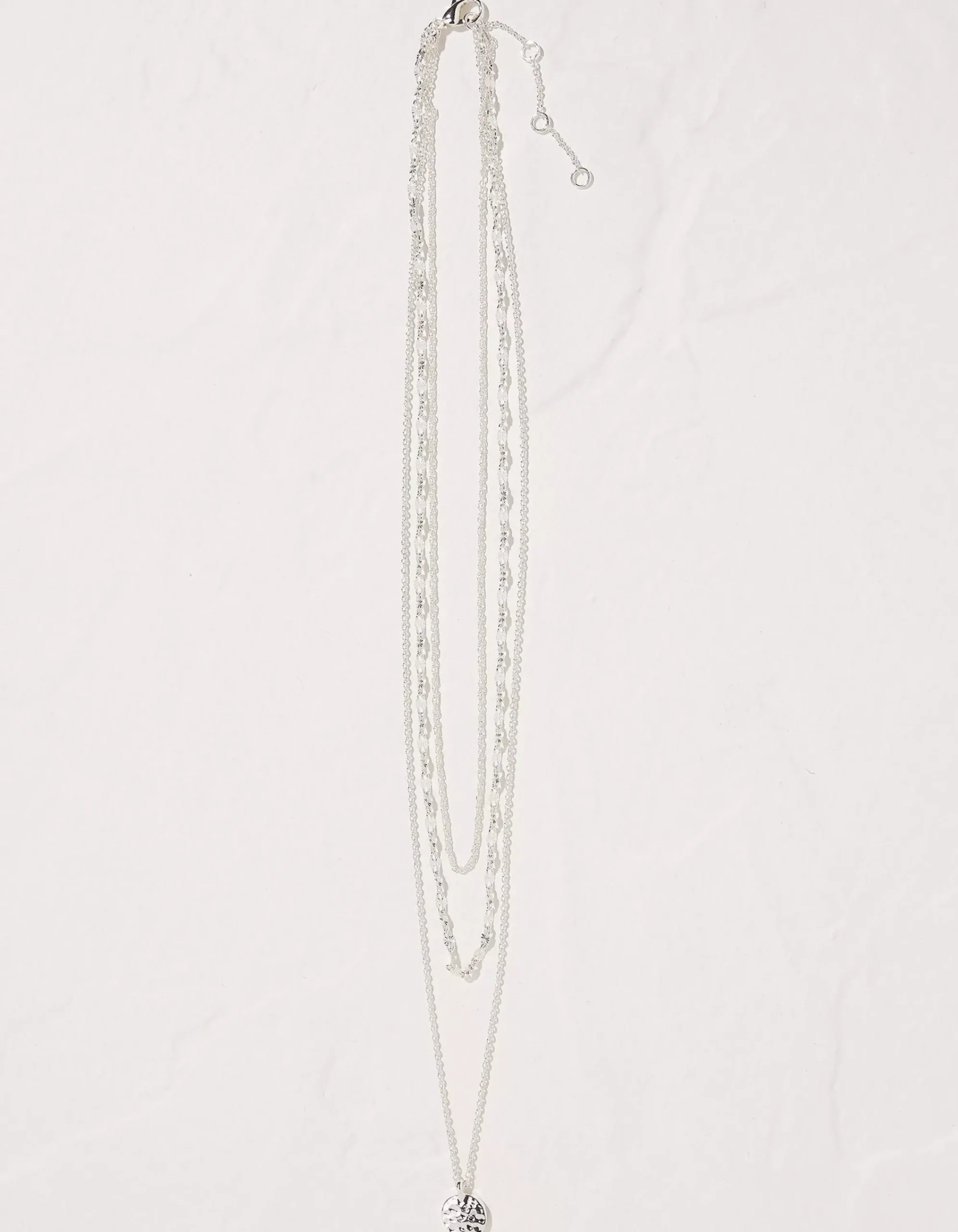 FatFace Stacked Necklace Silver New