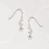 FatFace Star And Moon Charm Earrings Silver Outlet