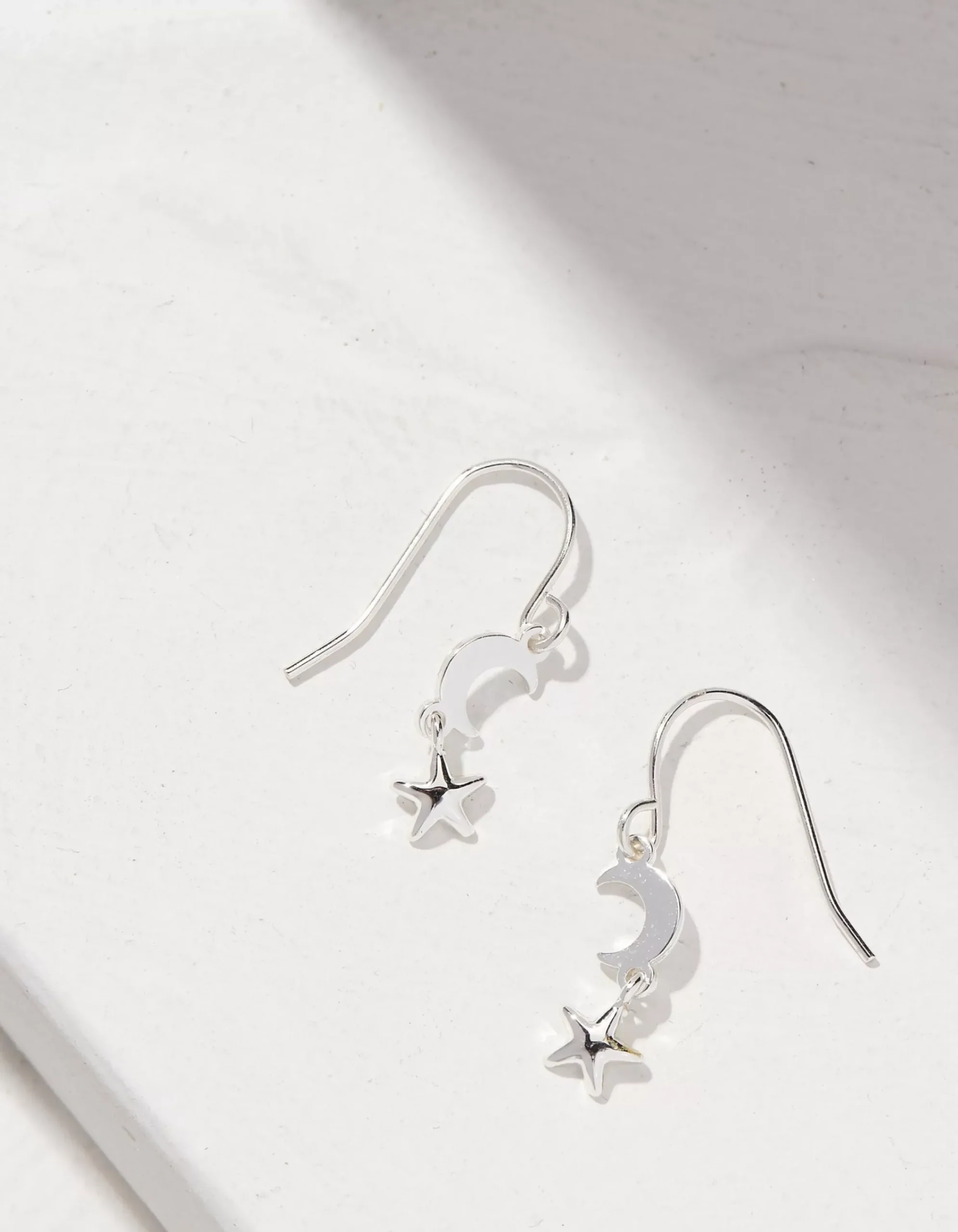 FatFace Star And Moon Charm Earrings Silver Outlet