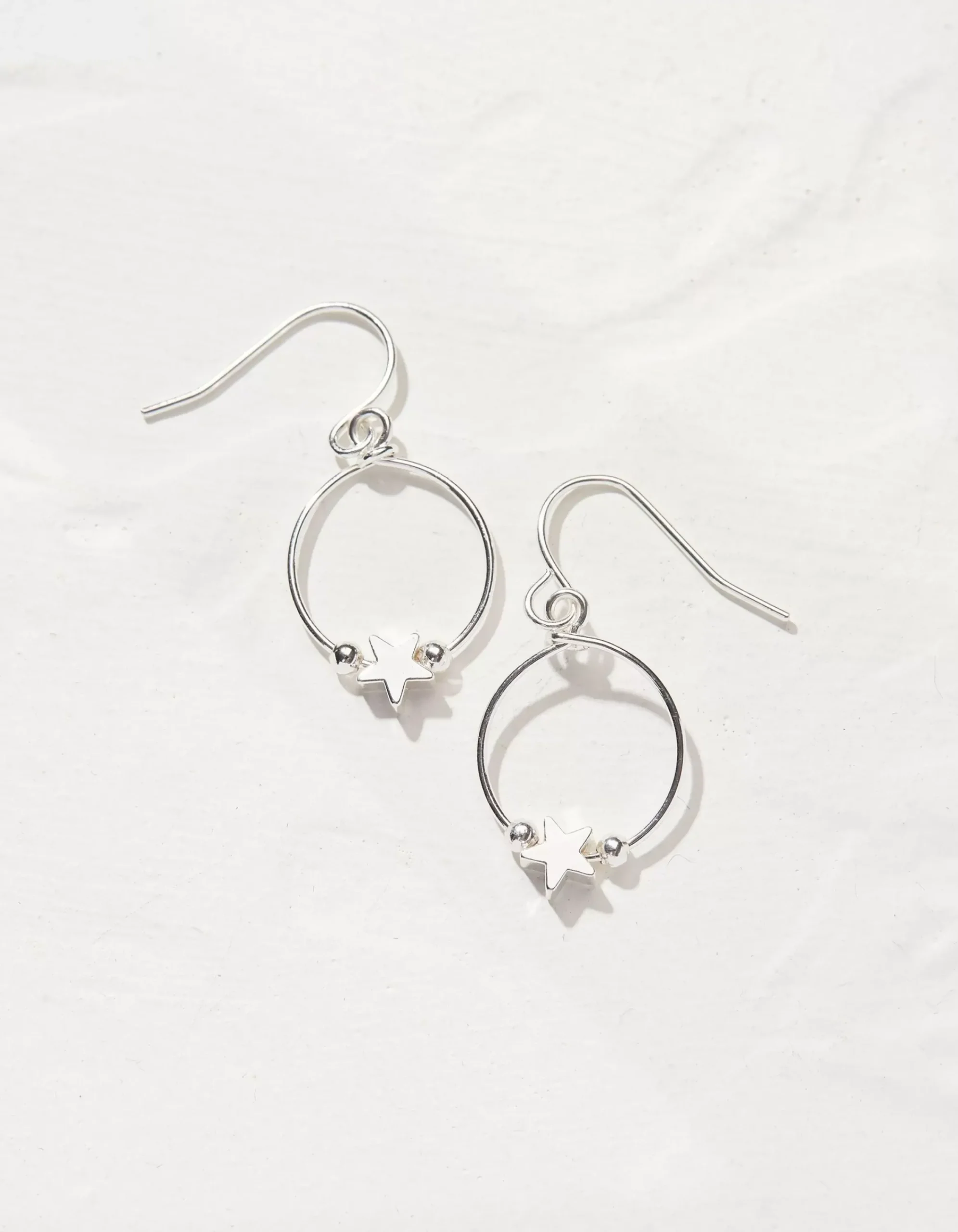 FatFace Star Drop Earrings Silver Outlet