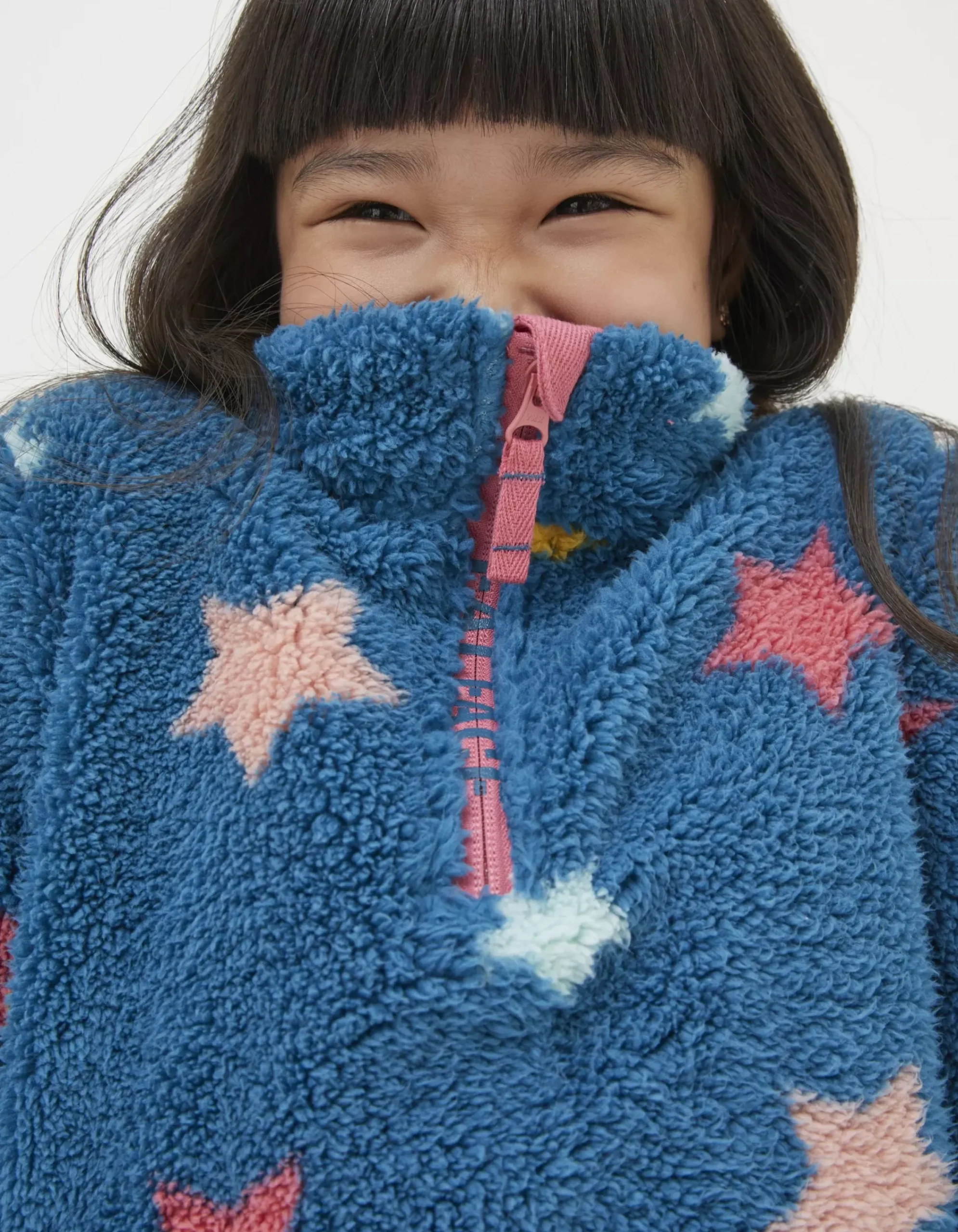 FatFace Star Fleece Half Neck Sweatshirt Teal Green New