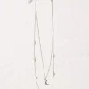 FatFace Star Layered Necklace Silver Clearance