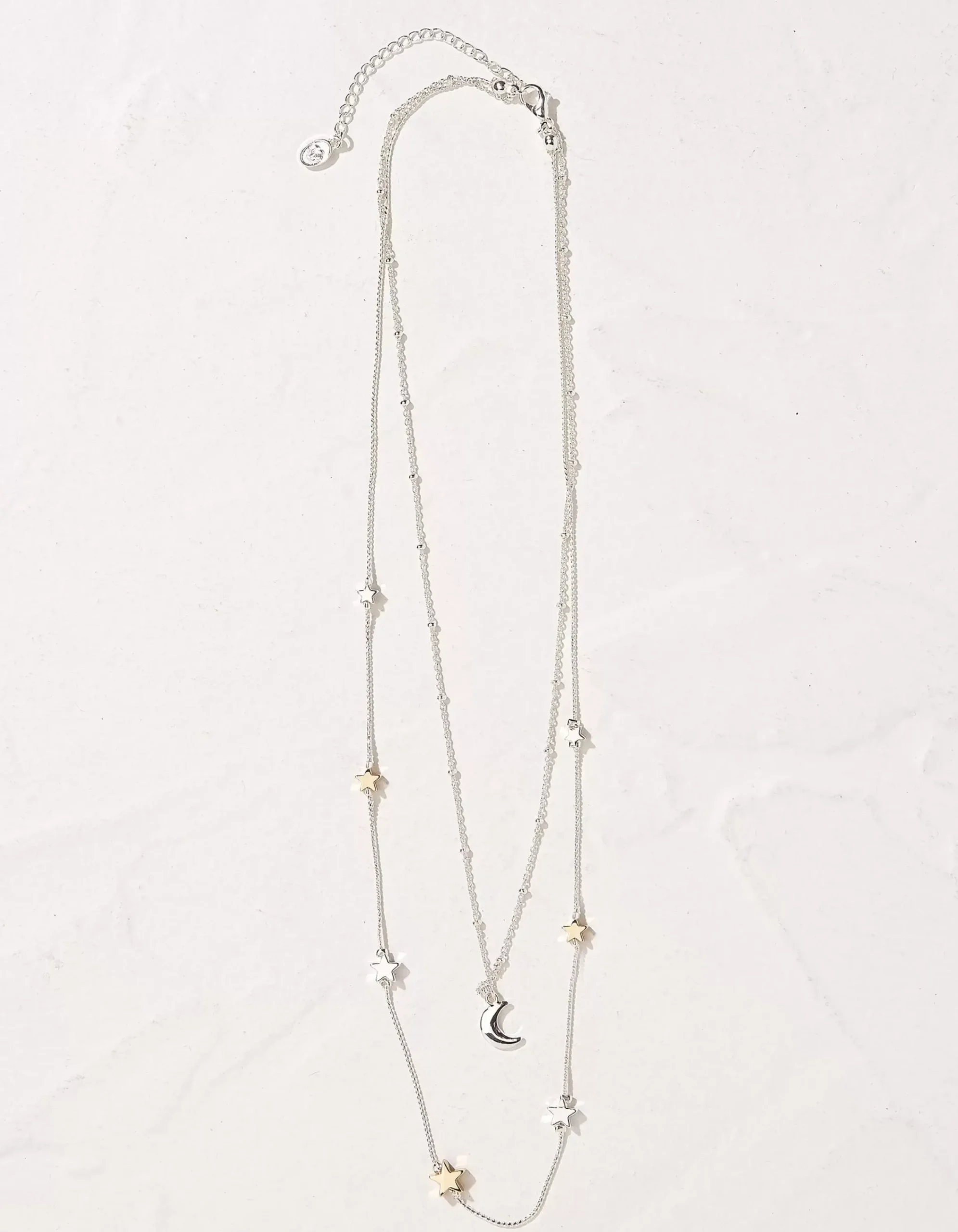 FatFace Star Layered Necklace Silver Clearance