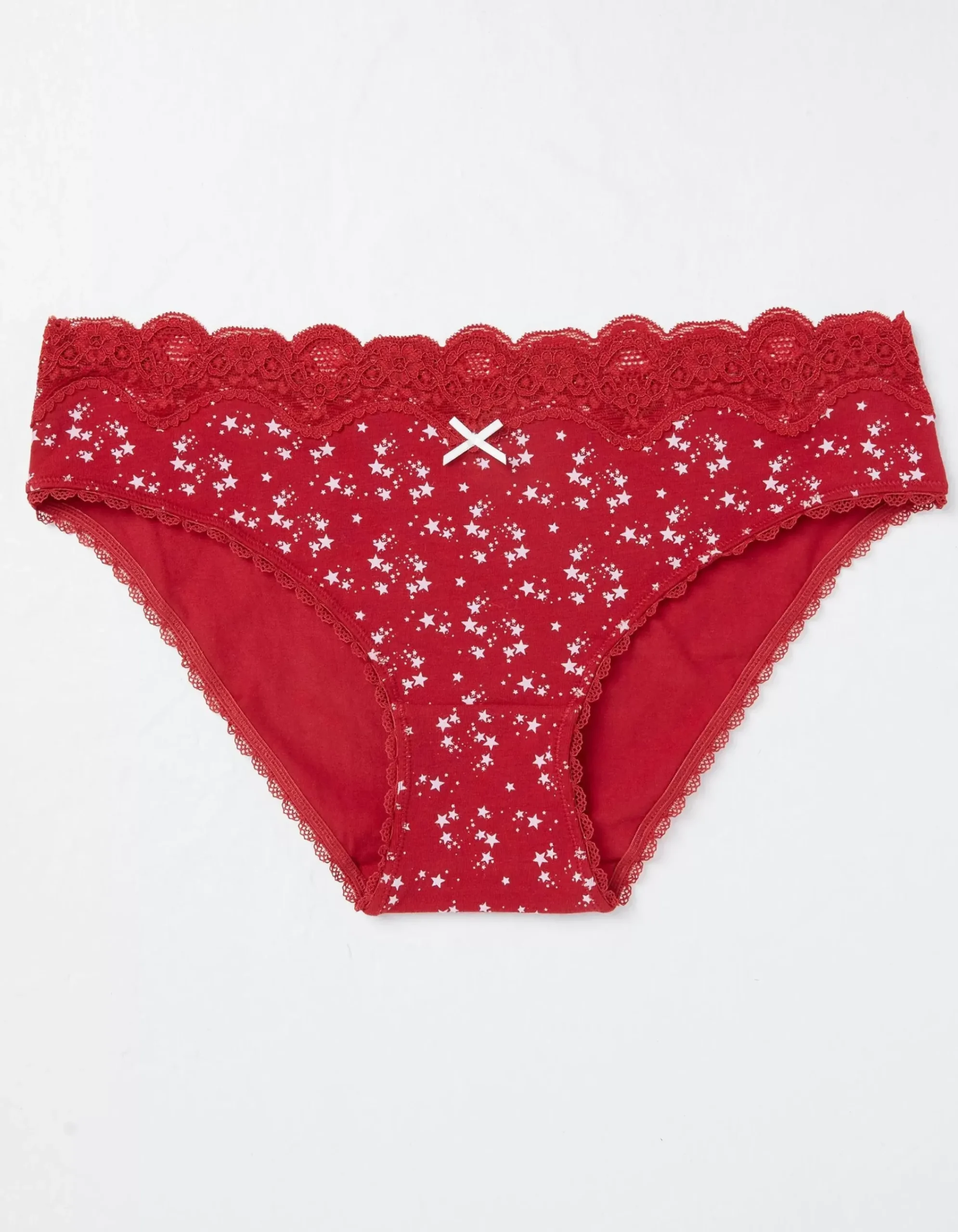 FatFace Star Print Mini Knickers Bright Red New