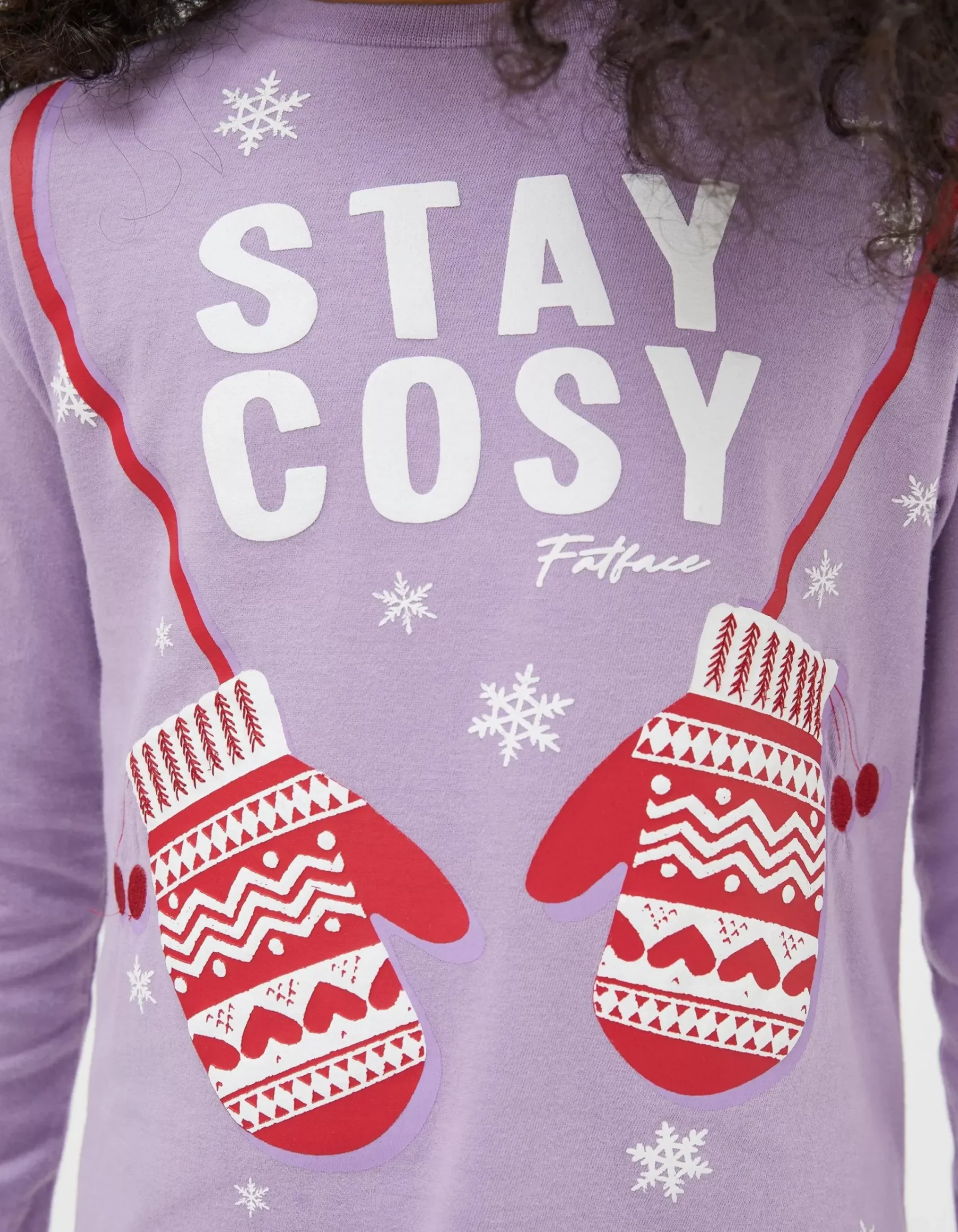 FatFace Stay Cosy T-Shirt Lilac Discount