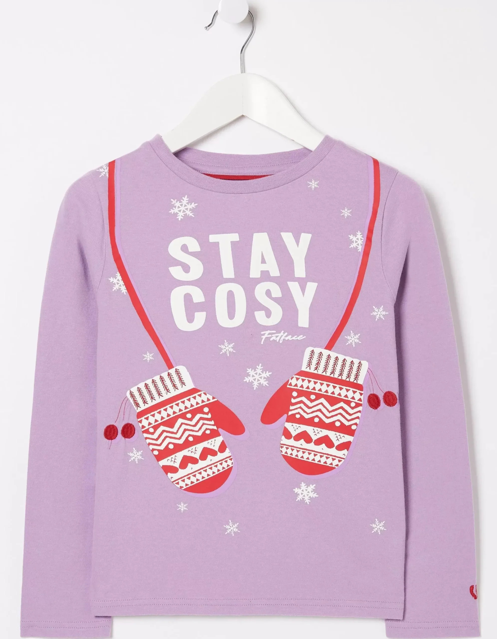 FatFace Stay Cosy T-Shirt Lilac Discount