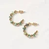 FatFace Stone Hoop Earrings Green Sale