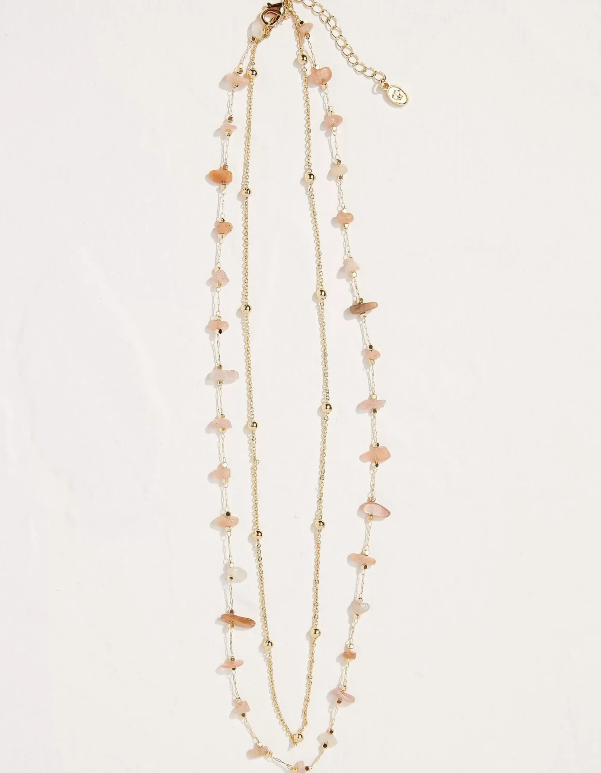 FatFace Stone Layered Necklace Pink Hot
