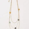 FatFace Stone Stack Necklace Gold Online