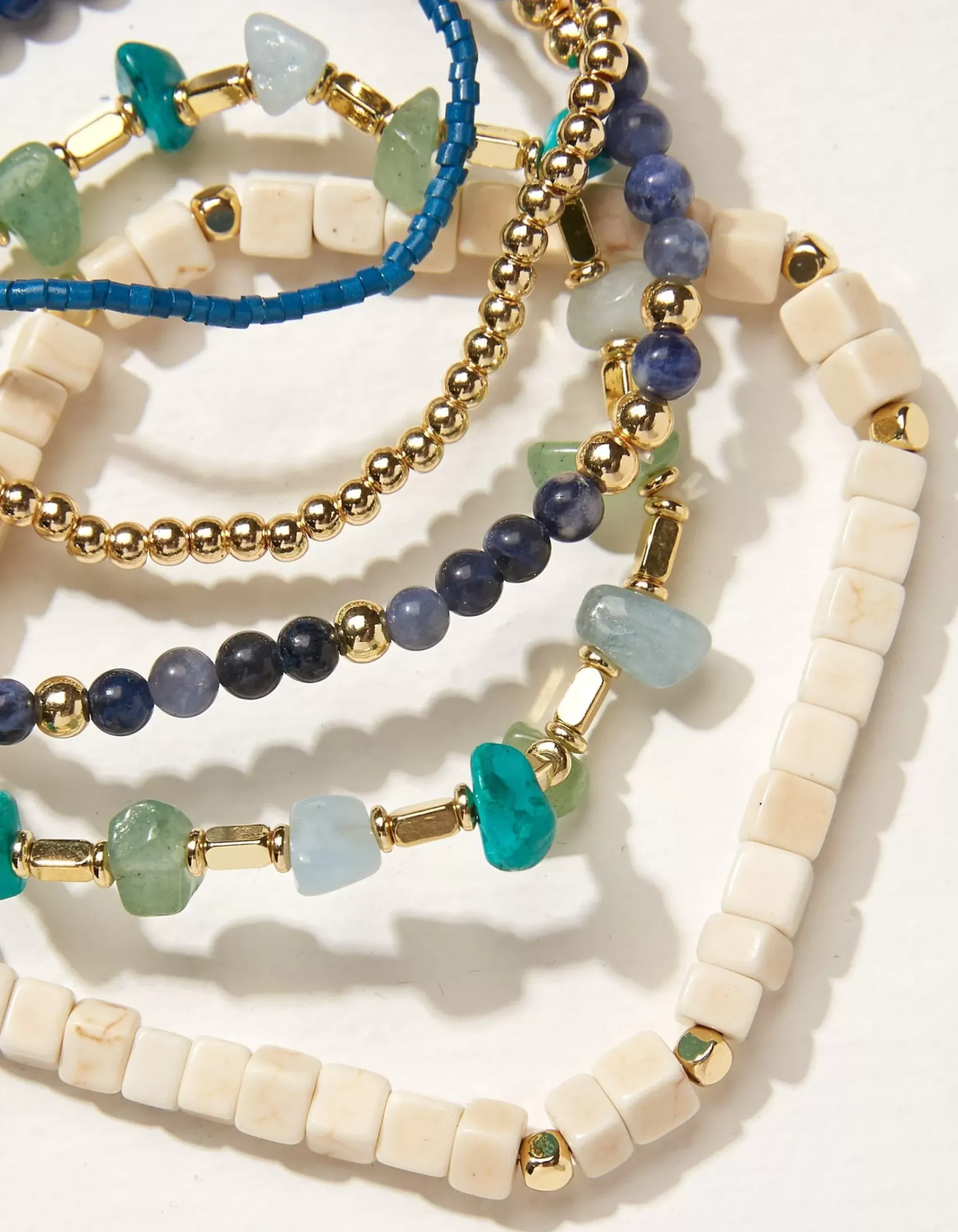 FatFace Stone Stretch Bracelet Multi Outlet