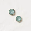 FatFace Stone Stud Earrings Green Outlet