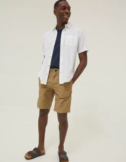 FatFace Stow Flat Front Shorts Dark Stone Hot