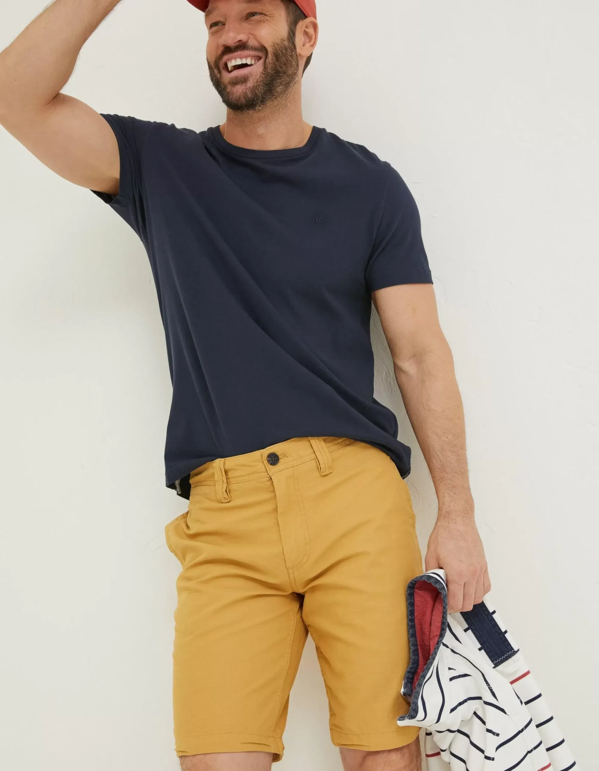FatFace Stow Flat Front Shorts Golden Yellow New