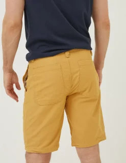 FatFace Stow Flat Front Shorts Golden Yellow New