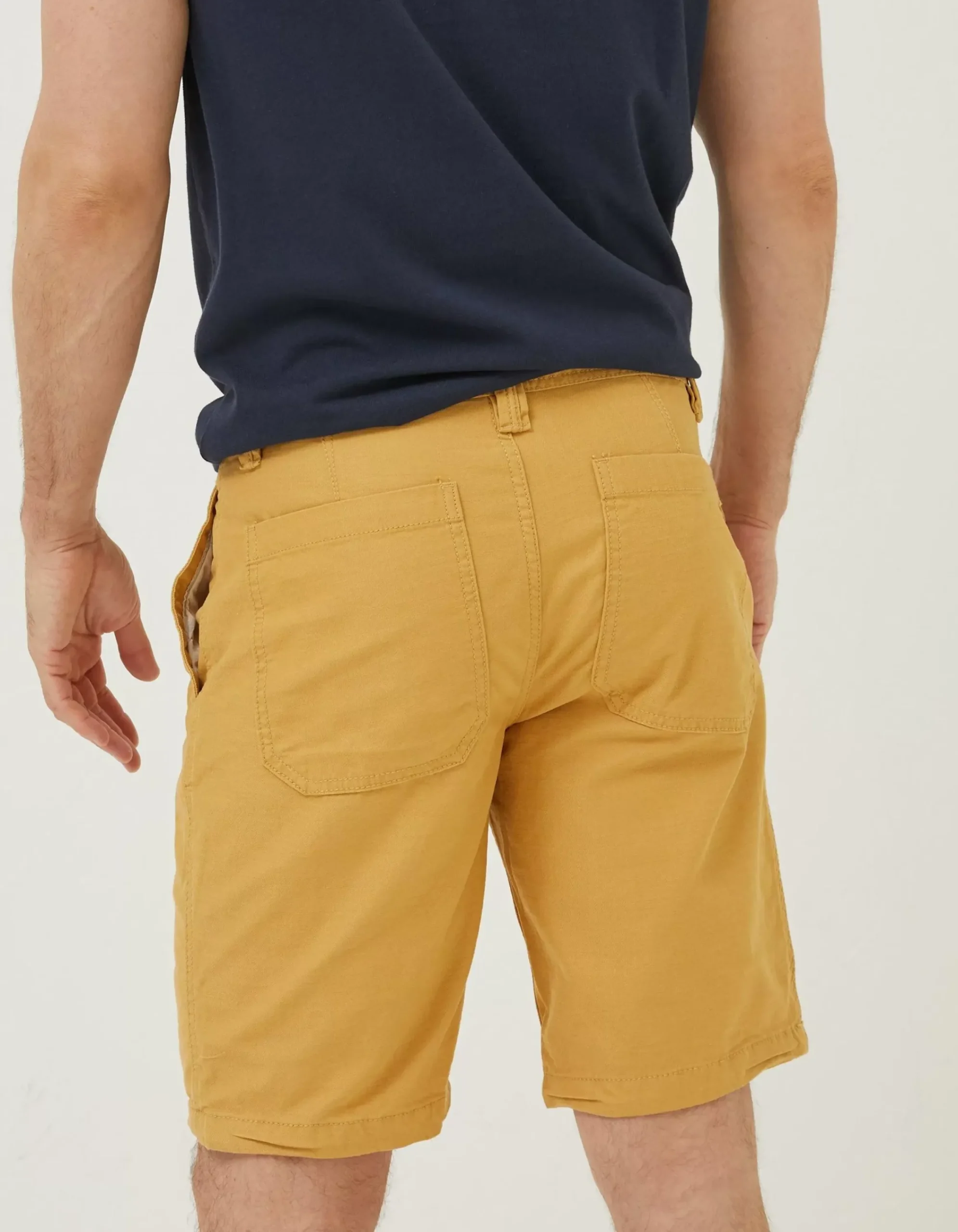 FatFace Stow Flat Front Shorts Golden Yellow New