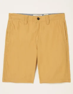 FatFace Stow Flat Front Shorts Golden Yellow New