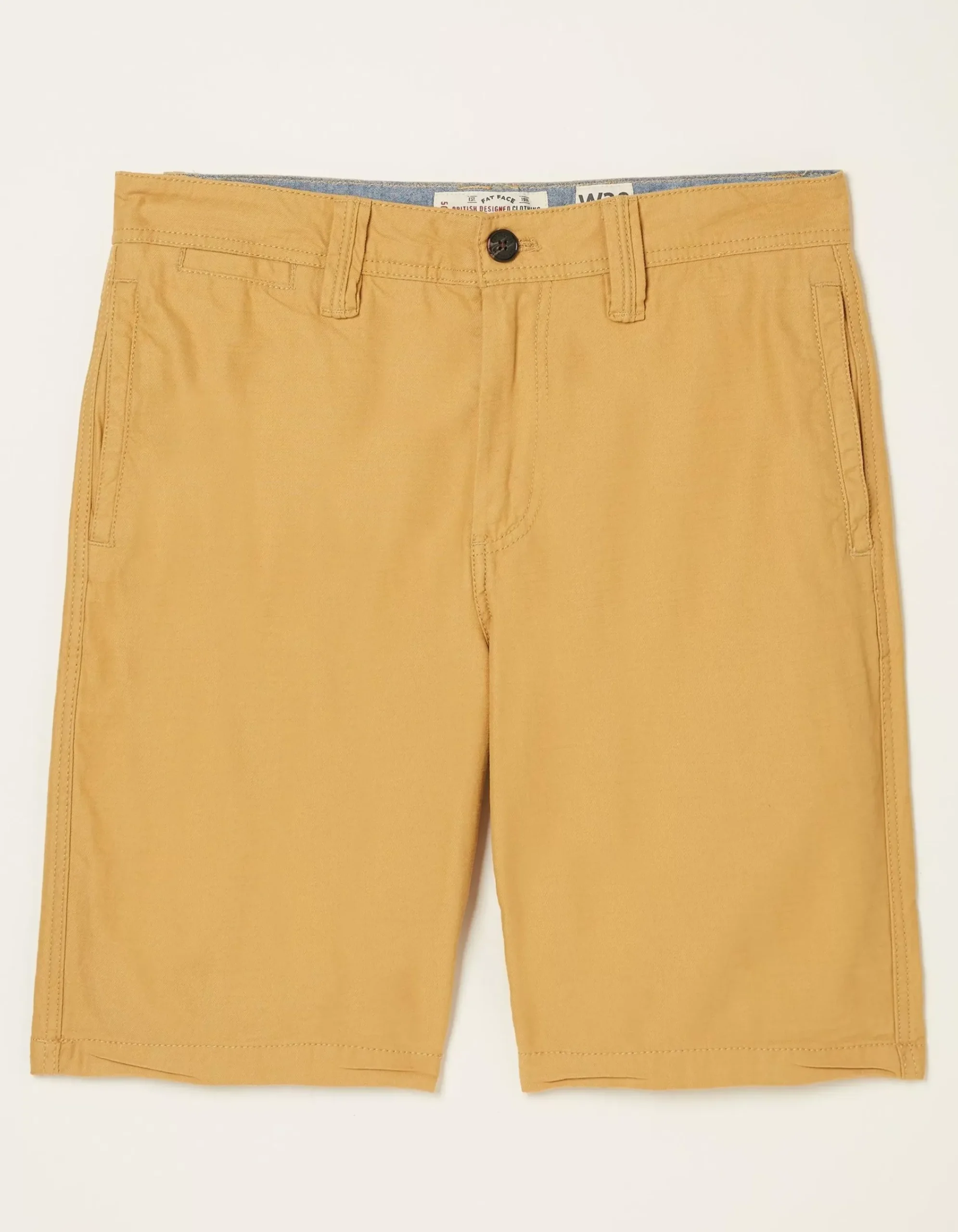 FatFace Stow Flat Front Shorts Golden Yellow New