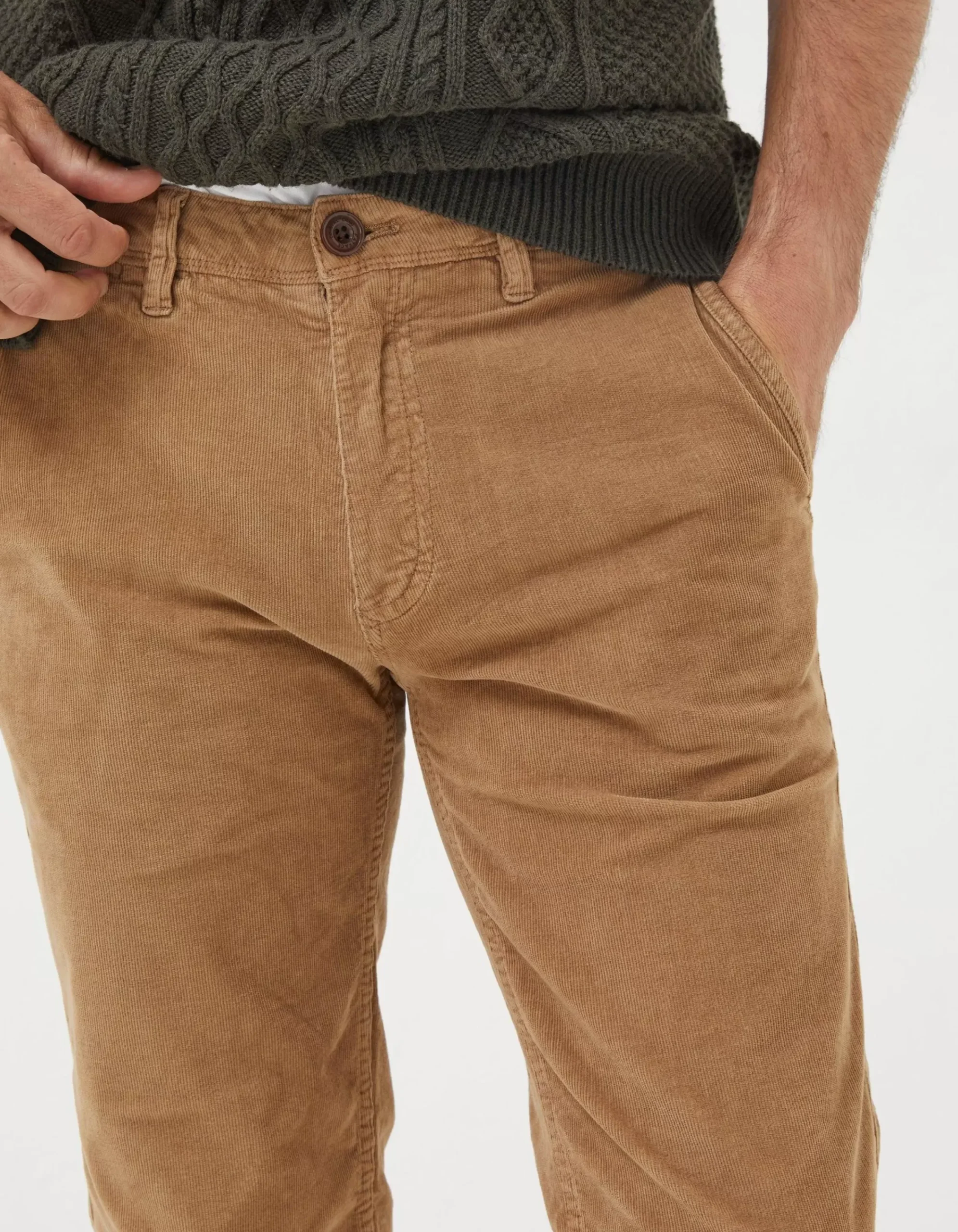 FatFace Straight Cord Trousers Dark Stone