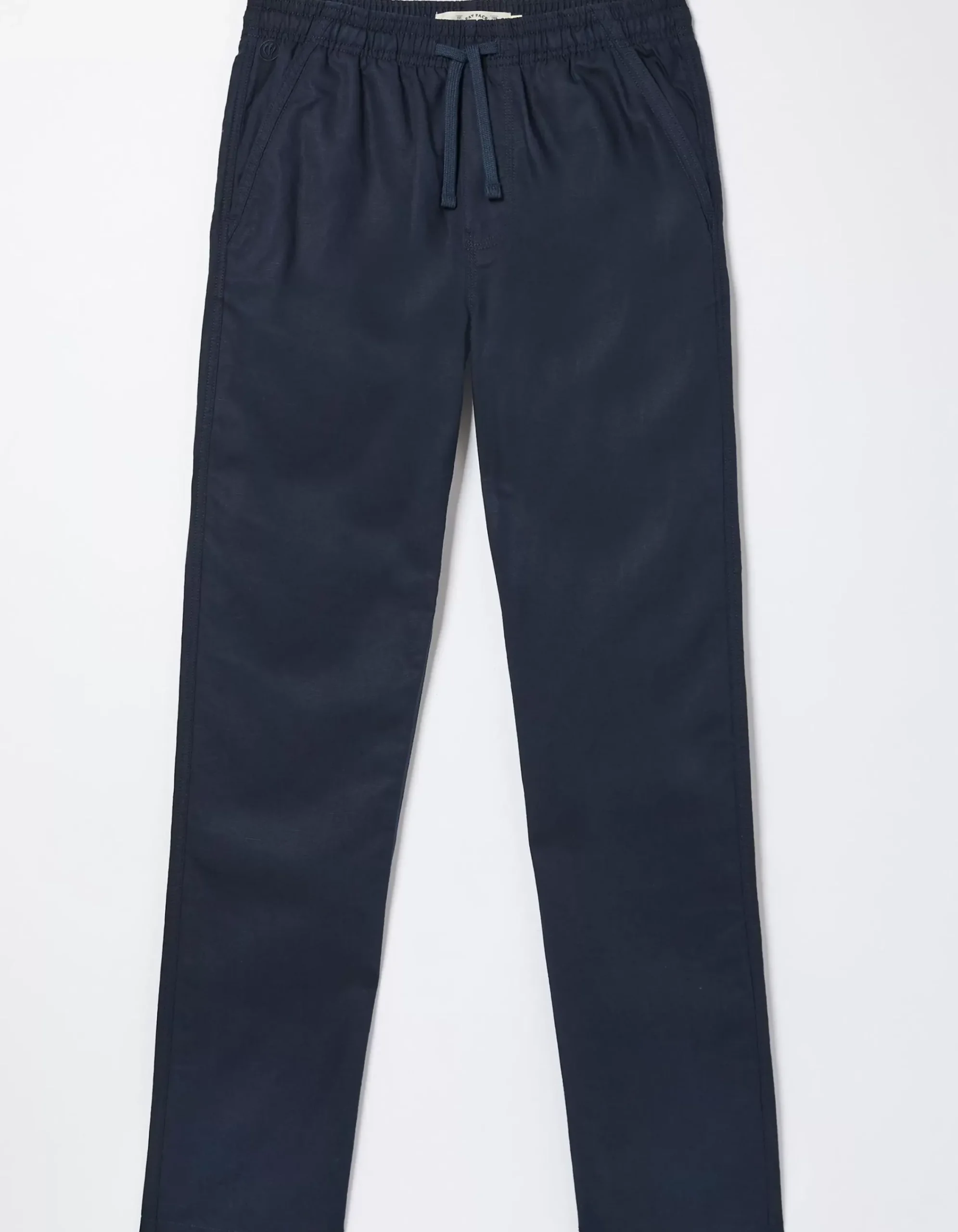 FatFace Straight Cotton Linen Trousers Navy Online