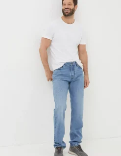 FatFace Straight Fit Jeans Light Denim Blue Outlet