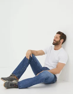 FatFace Straight Fit Jeans Stone Wash Hot