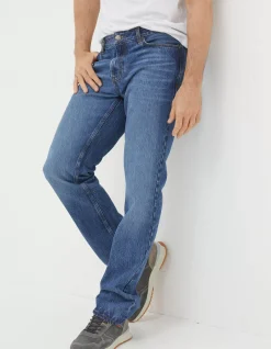 FatFace Straight Fit Jeans Stone Wash Hot
