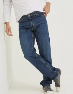 FatFace Straight Mid Wash Jeans Denim Outlet