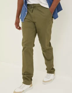 FatFace Straight Pull On Trousers Light Sage