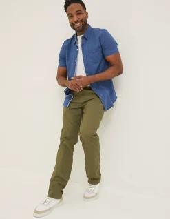 FatFace Straight Pull On Trousers Light Sage