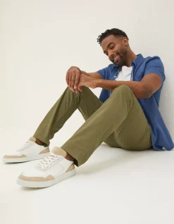 FatFace Straight Pull On Trousers Light Sage