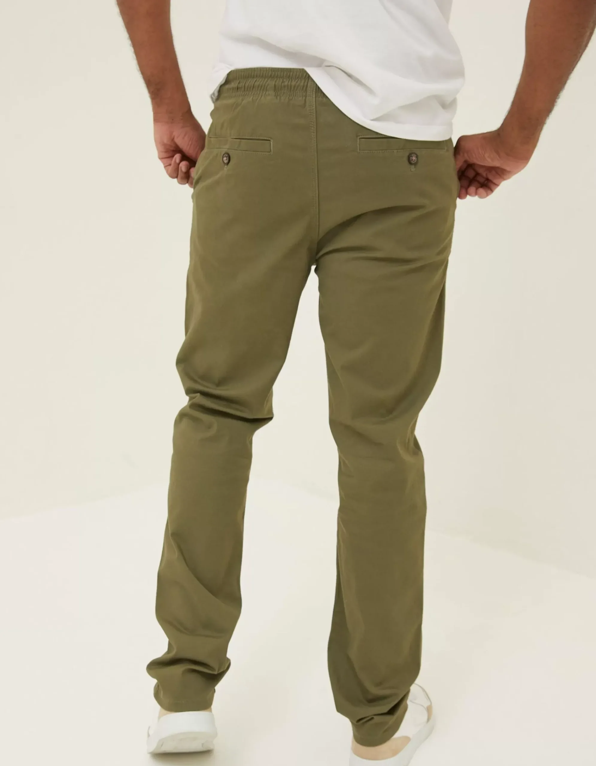 FatFace Straight Pull On Trousers Light Sage