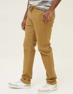 FatFace Straight Pull On Trousers Natural Outlet