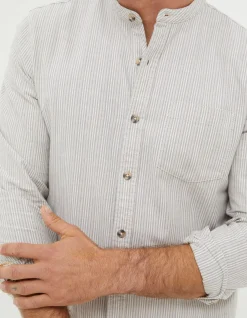 FatFace Stripe Grandad Shirt Natural