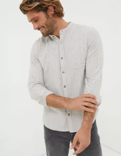 FatFace Stripe Grandad Shirt Natural