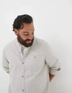 FatFace Stripe Grandad Shirt Natural