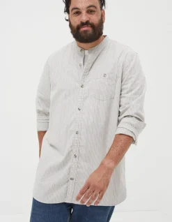 FatFace Stripe Grandad Shirt Natural
