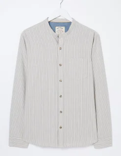 FatFace Stripe Grandad Shirt Natural