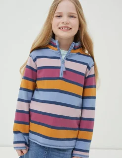 FatFace Stripe Half Neck Sweatshirt Multi New
