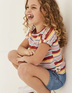 FatFace Stripe Knot Front T-Shirt Multi Online