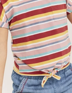 FatFace Stripe Knot Front T-Shirt Multi Online
