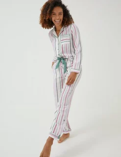 FatFace Stripe Pj Set Multi Colour Sale