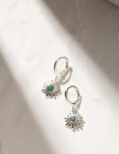 FatFace Sun And Stone Earrings Silver