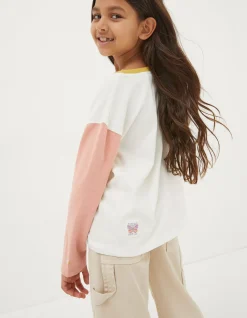 FatFace Sun Embroidered Long Sleeve T-Shirt Natural White