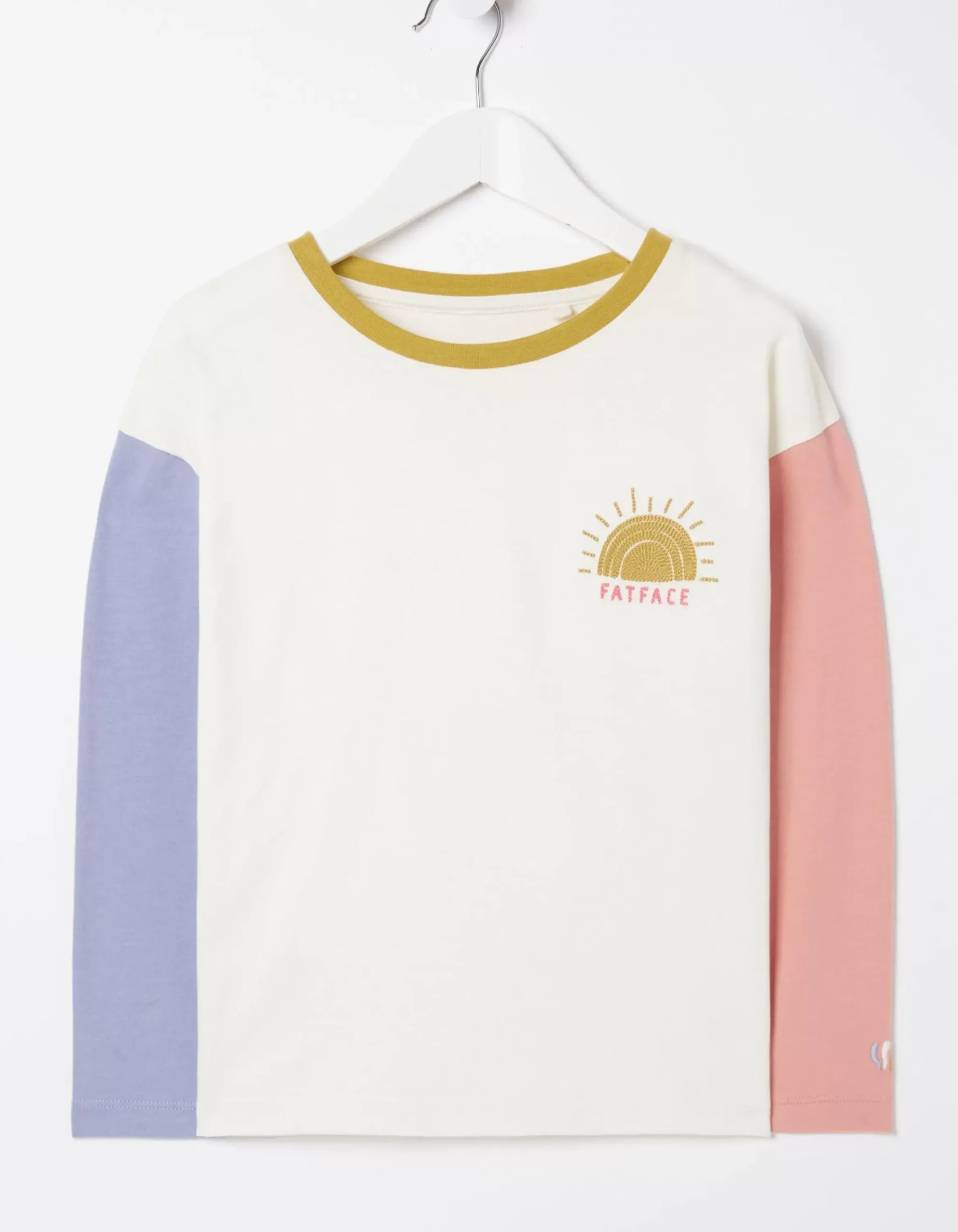 FatFace Sun Embroidered Long Sleeve T-Shirt Natural White