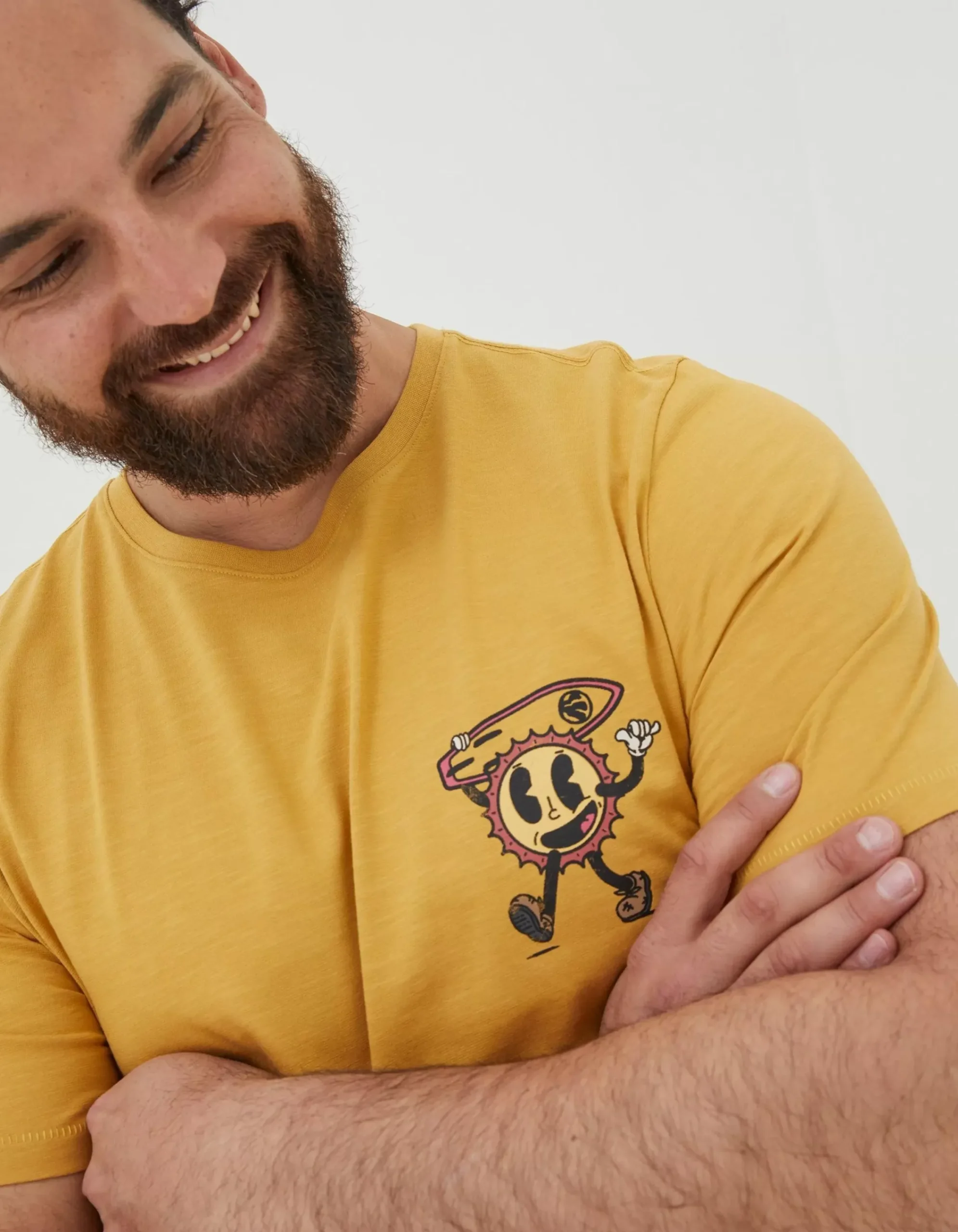 FatFace Sundude Graphic T-Shirt Yellow Clearance