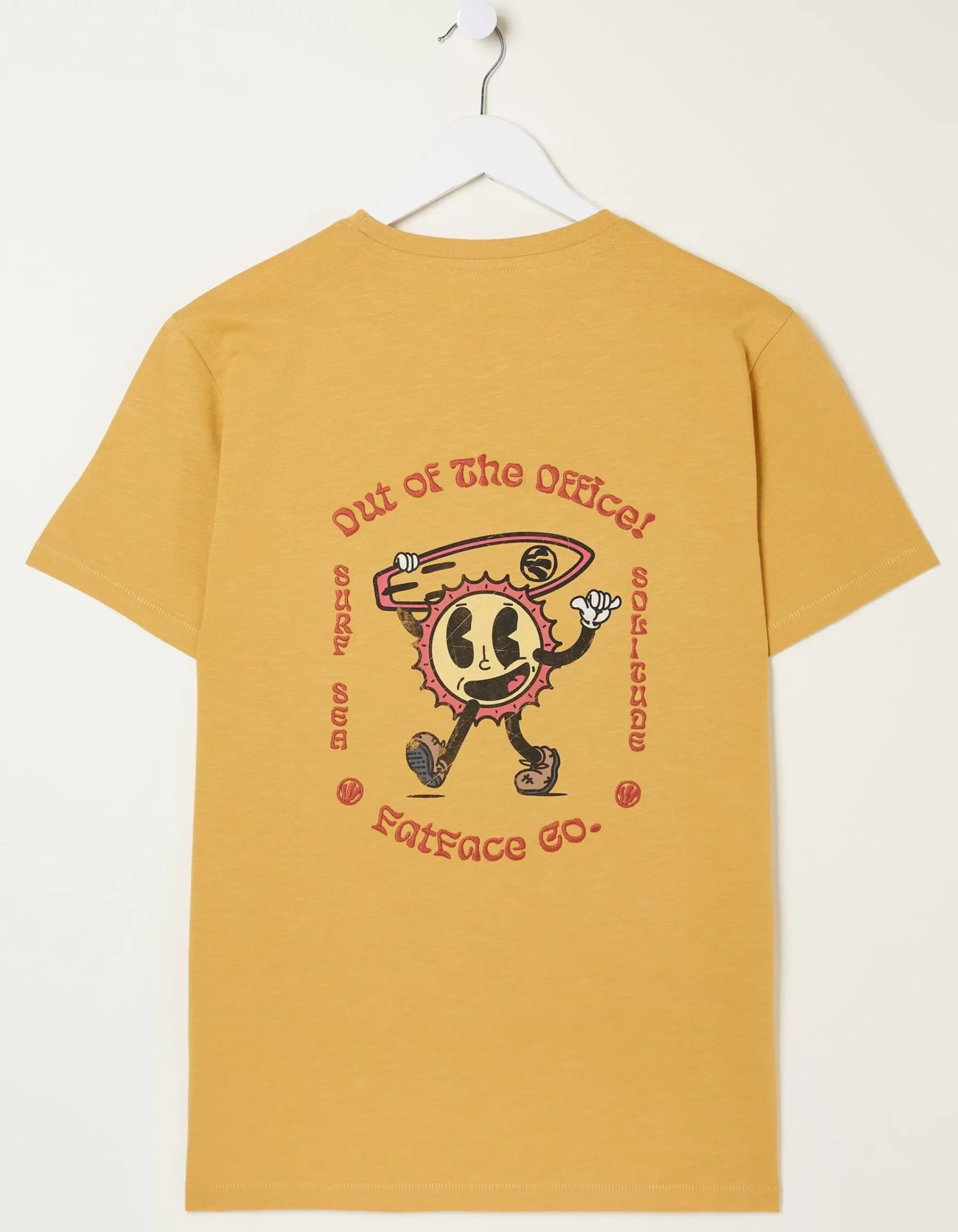 FatFace Sundude Graphic T-Shirt Yellow Clearance
