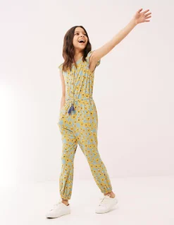 FatFace Sunflower Print Jumpsuit Teal Discount