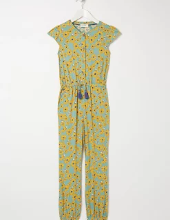 FatFace Sunflower Print Jumpsuit Teal Discount