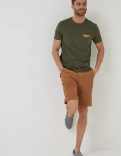 FatFace Surf Comp T-Shirt Khaki Green Hot