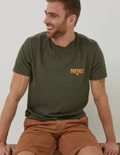 FatFace Surf Comp T-Shirt Khaki Green Hot